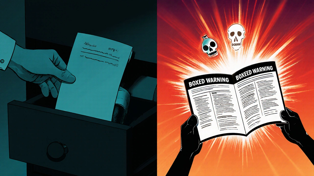 Split scene: one side tossing guide away, other side highlighting boxed warning with glowing antidote.