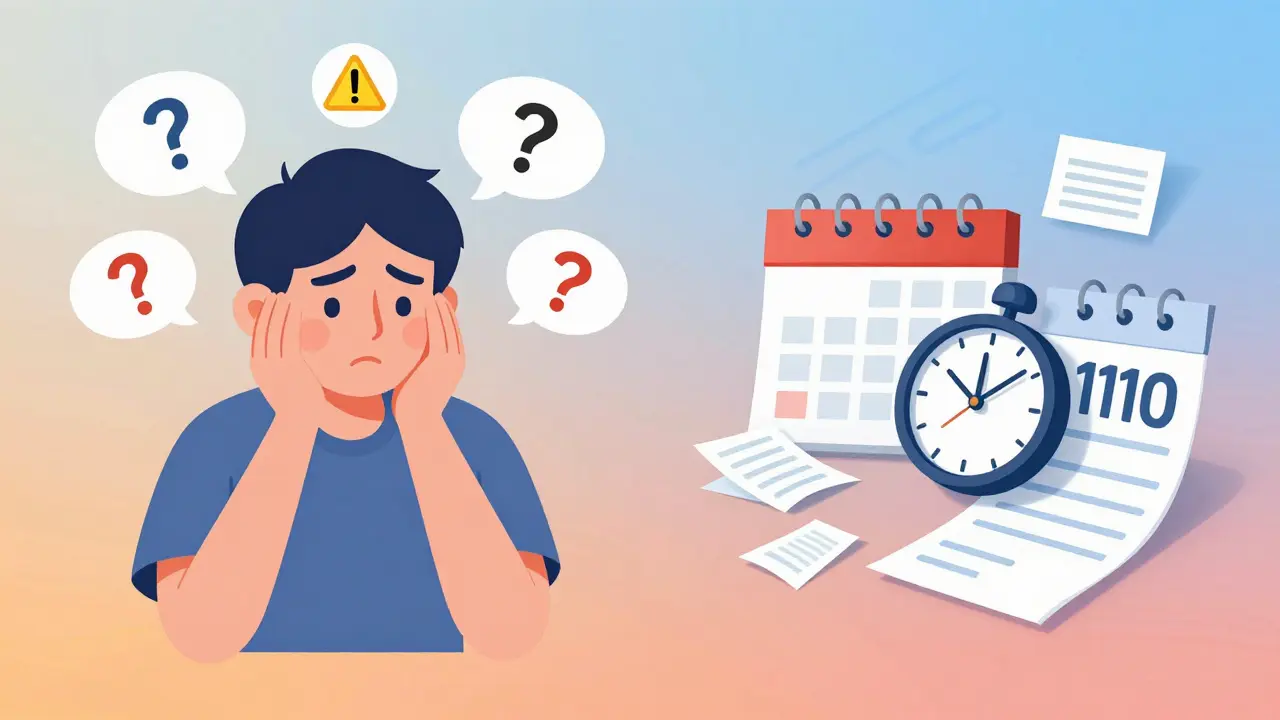 A person facing mental doubts and practical hurdles like cost and forgetfulness.